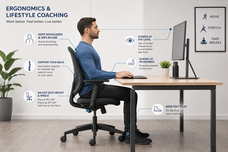 Ergonomics and lifestyle coaching