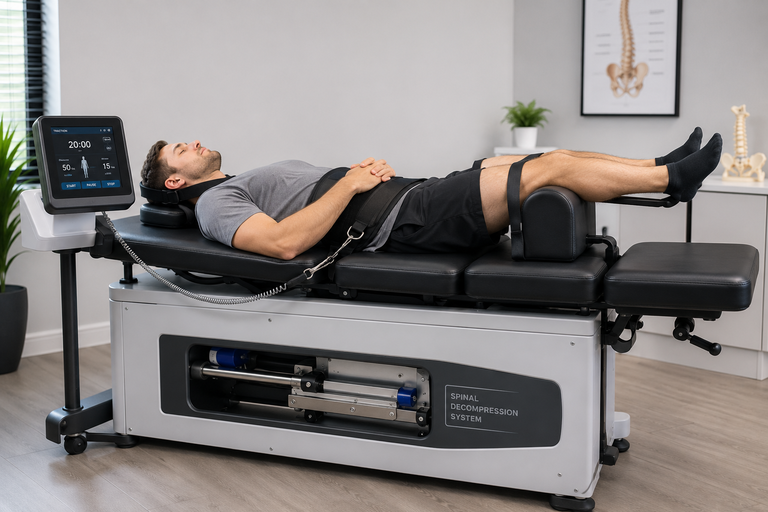 Spinal traction and decompression therapy